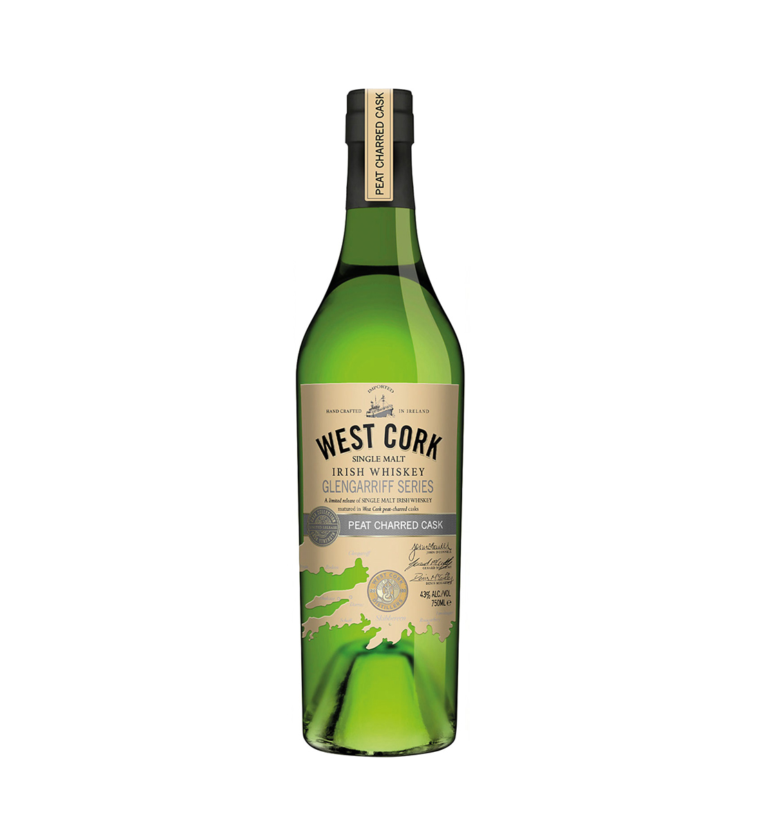West Cork Glengarriff Series Charred Cask Peat Single Malt Irish Whiskey 0.7L